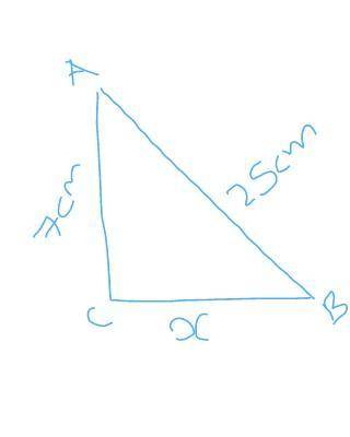 ABC is a triangle right angled at C if ABC equal to 25 centimetre and a sequel to 7 cm find BC