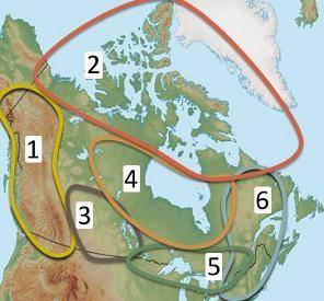 Which of the following regions is labeled with the number 2 on the map above?

A.
the Arctic
B.
th