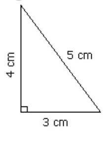 Area of triangle 4cm, 5cm and 3cm.