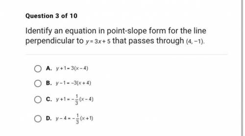 please help :,) identify an equation in slope-intercept form for the line parallel to y=3x+5 that p