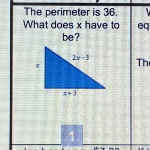 The perimeter is 36 what does x have to be? 
Plz help lol