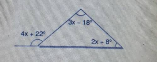 PLEASE HELP MEEEEEEEEDetermine the internal and external angles of the triangle below