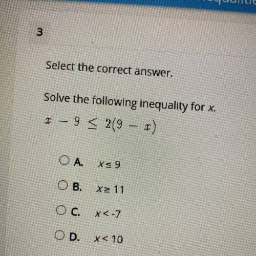 Solve the following inequality for x.
PLEASE HELP