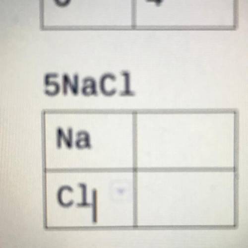 How many Na and Cl molucules are in this atom? Please help