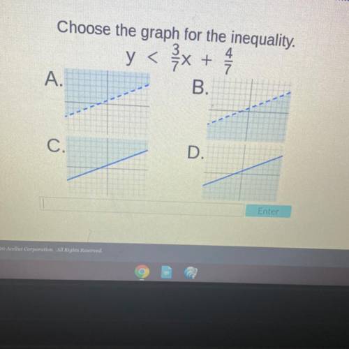 Choose the graph for the inequality.