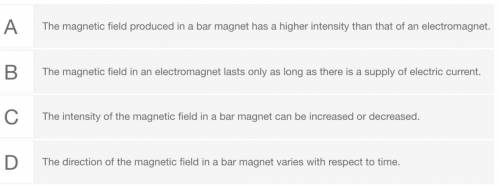 The image shows the magnetic field in a bar magnet and an electromagnet