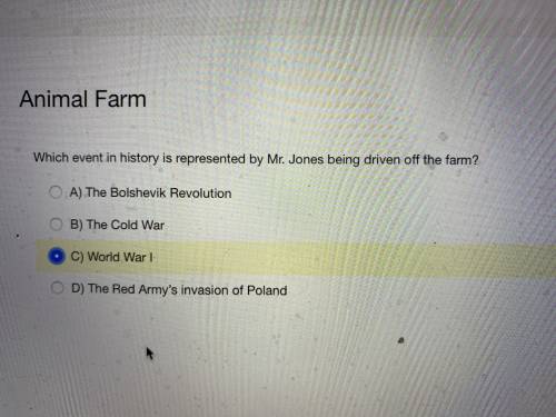 ANIMAL FARM. : which event in history is represented by Mr. Jones being driven off the farm?