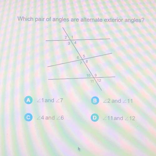 Which pair of angles are alternate exterior angles?