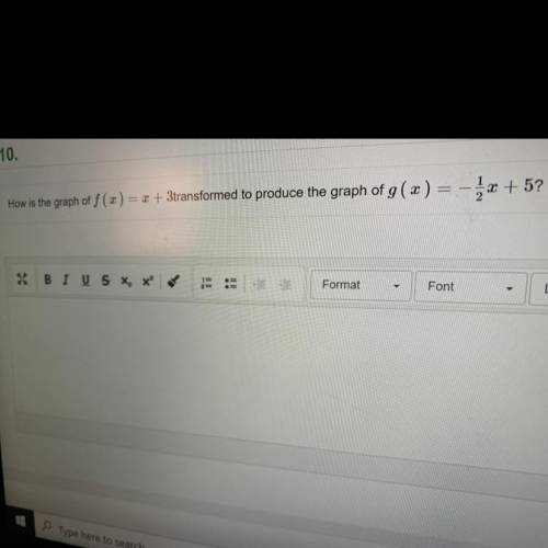 How is the graph of f(x) = x+3 transformed to produce the graph of g(x)=-1/2x+5?