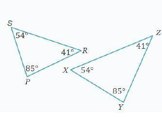 The triangles below are similar.Which similarity statements describe the relationship between the t