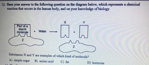 12. Base your answer to the following question on the diagram below, which represents a chemical
