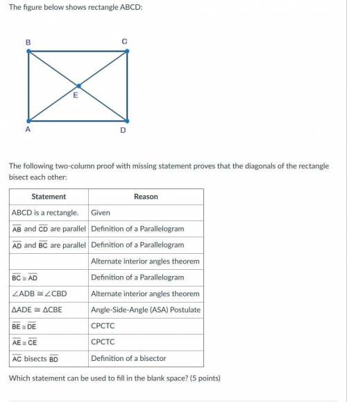 The figure below shows rectangle ABCD:

Rectangle ABCD with diagonals AC and BD passing through po