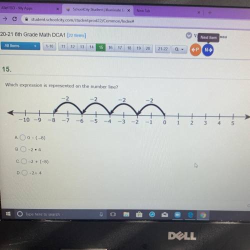 HELP ASAP
Which expression is represented on the number line