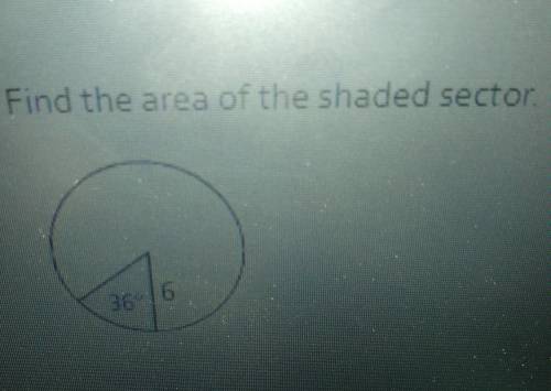 Find area of shade sector