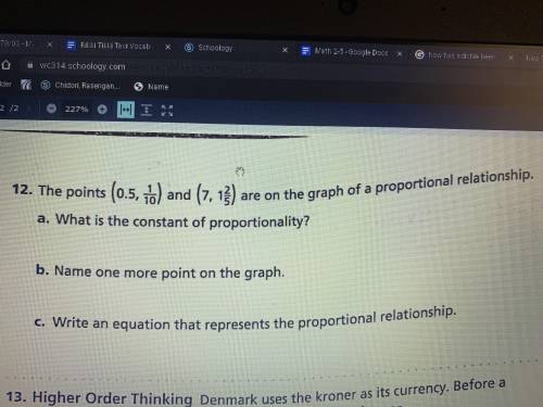 The points (0.5 1/10) and (7, 1 2/5) are on the graph of a proportional relationship

A. What is t