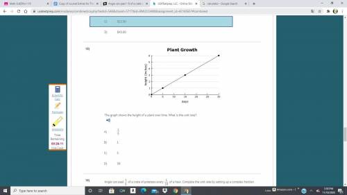 The graph shows the height of a plant over time. Help please!