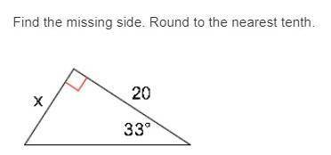Find the missing side. Round to the nearest tenth.
A. 13.0
B. 30.8
C. 18.6
D. 28.5