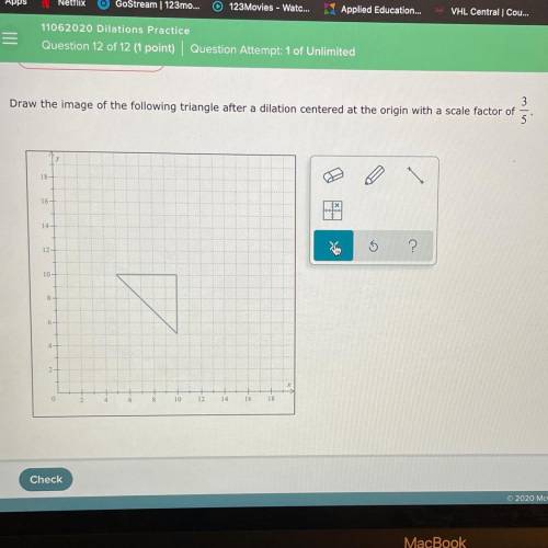 Draw the image of the following segment after a dilation centered at the origin with a scale factor