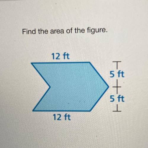 Find the area of the figure.
12 ft
T
5 ft
5 ft
12 ft