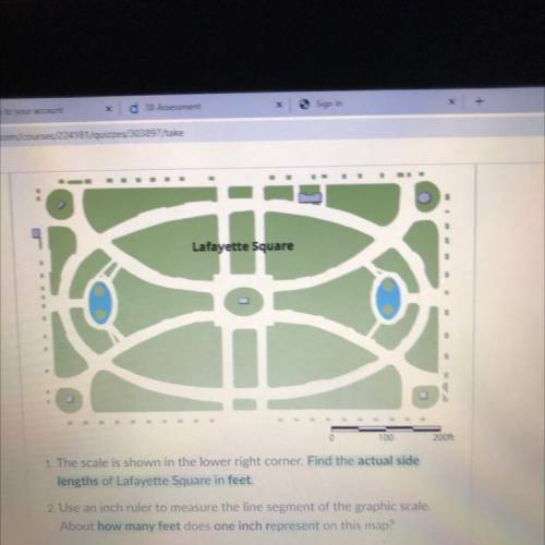 2
Here is a scale map of Lafayette Square, a rectangular garden north of the White
House.