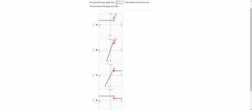 Please help!!!

on a piece of paper, graph f(x)=3x if x 3Then determine which answer choice matche