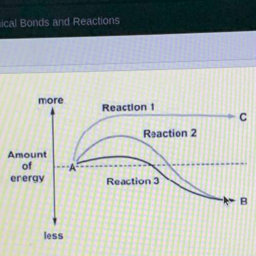 9. Which statement accurately describes the graph?

A. Reaction 2 occurs faster than Reaction 3 be