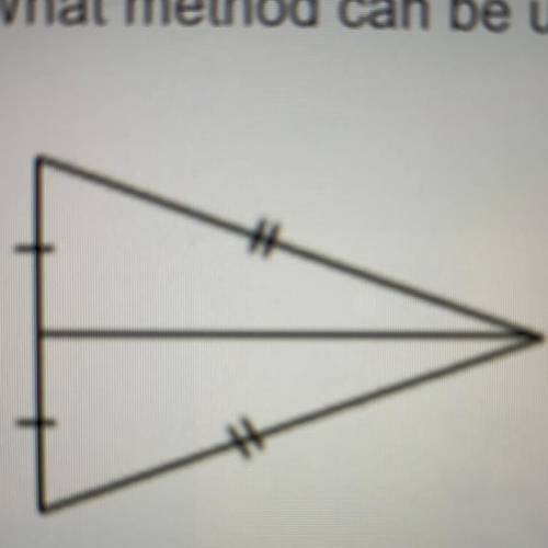 URGENT PLEASE HELP

What method can be used to prove the triangles below are congruent?
SAS
HL
SSS