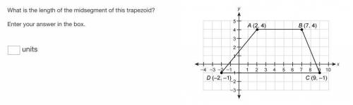 What is the length of the midsegment of this trapezoid?

Enter your answer in the box.
units