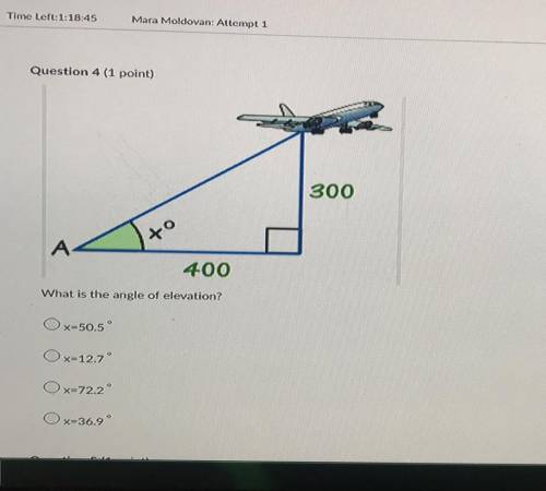 What is the angle of elevation?
