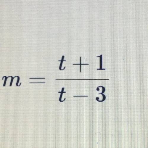 Make t the subject of the formula