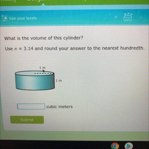 What is the volume of this cylinder?

Use a S 3.14 and round your answer to the nearest hundredth.