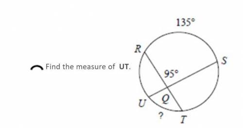Please help Find the measure of UT 
65° 
51° 
70° 
55°