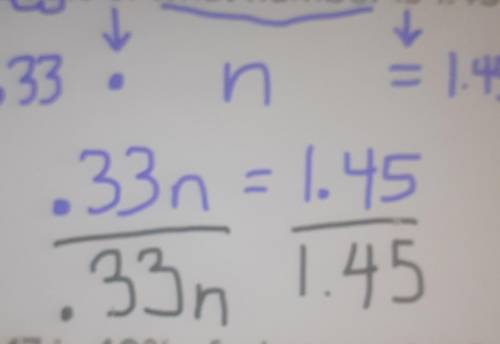 33% of what number is 1.45 use this formula