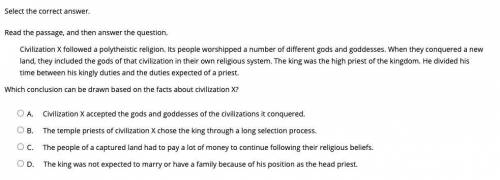 Select the correct answer.

Read the passage, and then answer the question.
Civilization X followe