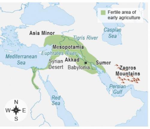 The map shows the Fertile Crescent.

Which river helped establish direct trade between the people