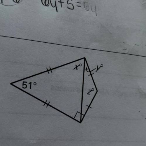 Solve for x,y,z on the triangle