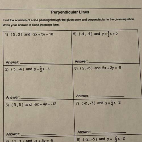 Hi, I need massive help with perpendicular and parallel equations. If I can get an explanation or a