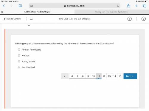 Which group of citizens was most affected by the Nineteenth Amendment to the Constitution?