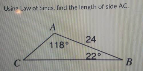 Using Law of Sines, find the length of side AC