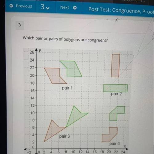 Which pair
or
pairs of polygons are congruent?