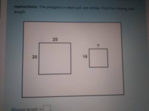 The polygons in each pair are similar find the missing length???