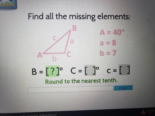 Find all the missing elements. NEED HELP PLZZZZ