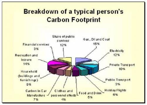 According to the chart above, the largest percentage of a person’s carbon footprint comes from:

a
