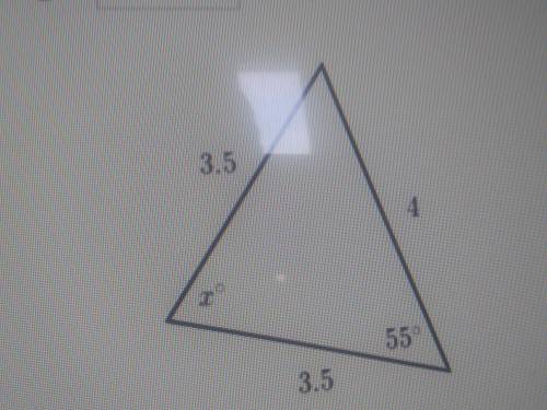 Find the value of x in the triangle shown below.
x = ___°