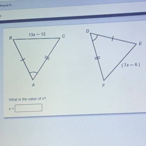 What is the value of x?
X=