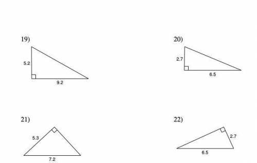 Topic 4 Pythagorean Theorem

Find each missing length to the nearest tenth.
Answers 
13--------
14