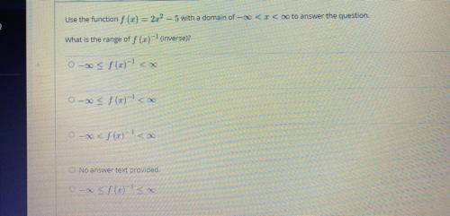 Use the function f (x) = 2x^2 – 5.(Look at picture)