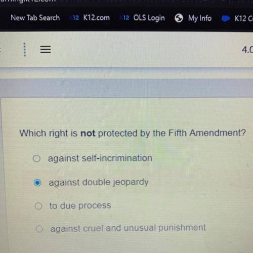 Which right is not protected by the Fifth Amendment?
