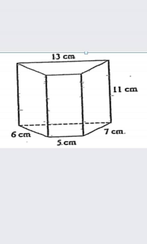 this figure shows a right prism with a trapezoidal base, what is the sum of the areas of the four l
