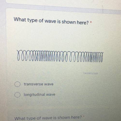 What type of wave is shown here?
:transverse wave
:longitudinal wave